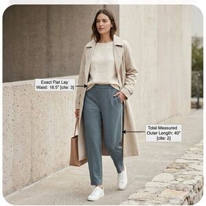 ✨ Eileen Fisher XL Slate Grey Luxury Tapered Trousers - 40” Long